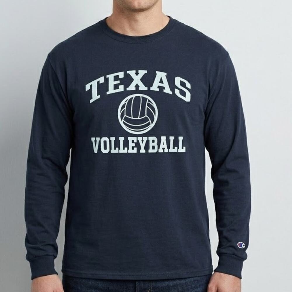Champion Texas Longhorns Volleyball Powerblend Long Sleeve T-Shirt Mens Size L